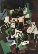 Juan Gris Fruit dish pipo and newspaper oil